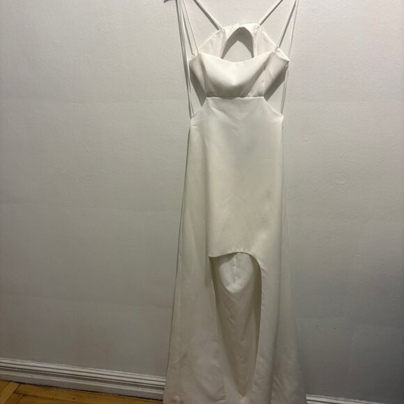 Halston Heritage Asher cutout spaghetti strap maxi dress in white - Picture 4 of 11